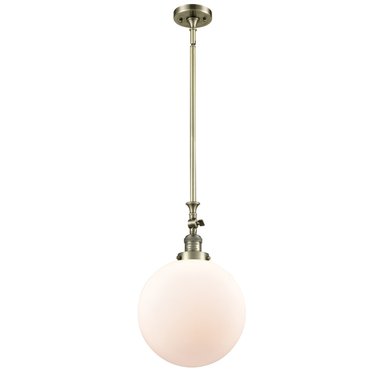 Clermont Mini Globe Pendant in Antique Brass with Matte White Shade