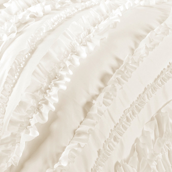 Ivory Queen Cotton Ruffled Comforter Set