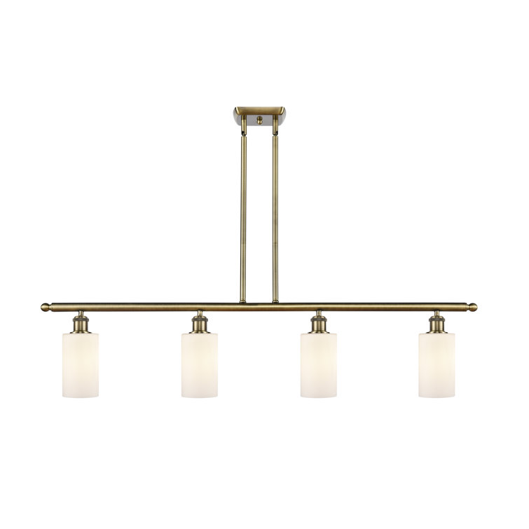 Cloverdale Brushed Brass 48" LED Kitchen Island Pendant with Matte White Shade