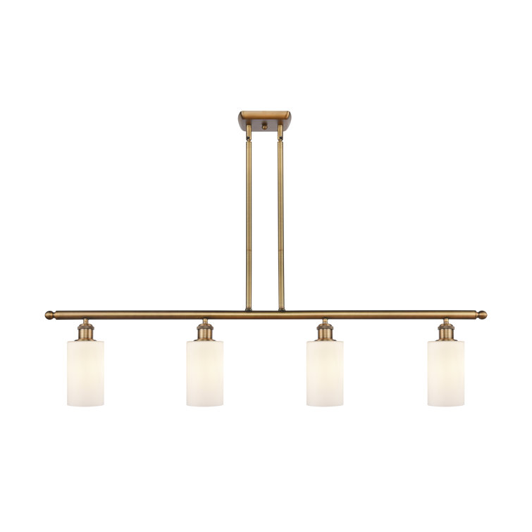 Cloverdale Brushed Brass 48" LED Kitchen Island Pendant with Matte White Shade