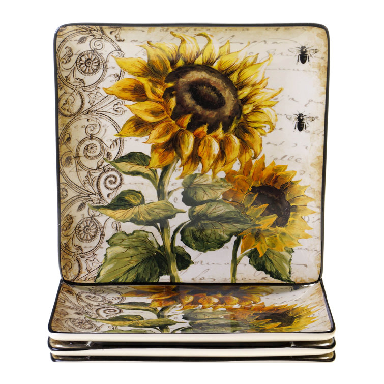 Holiday Square Ceramic 16-Piece Dinnerware Set for 4