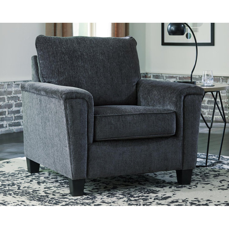Contemporary Abinger 41" Gray Microfiber Accent Chair