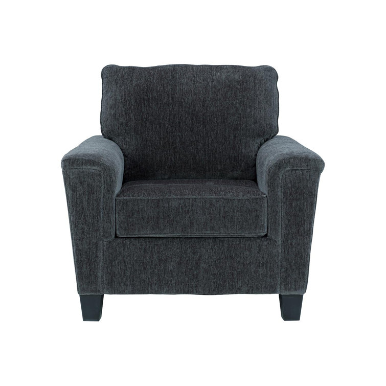 Contemporary Abinger 41" Gray Microfiber Accent Chair