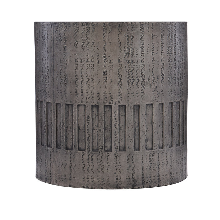Miramar Elegance 20" Round Drum End Table in Dark Charcoal