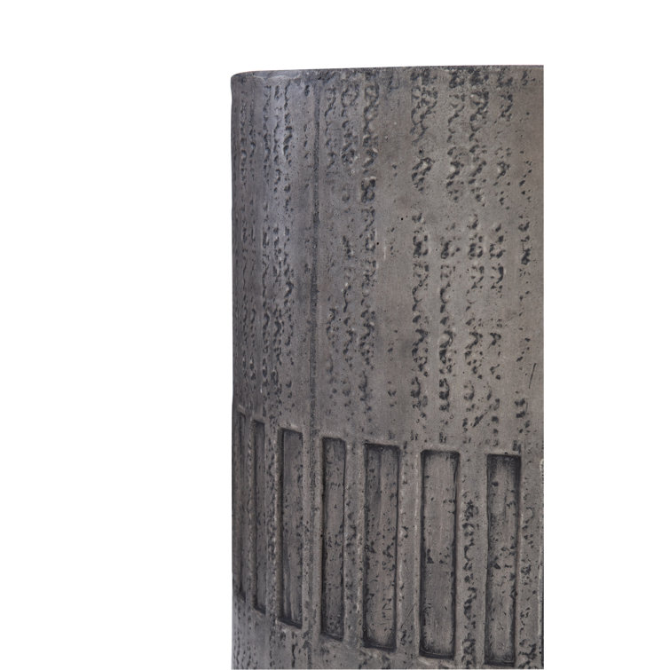 Miramar Elegance 20" Round Drum End Table in Dark Charcoal