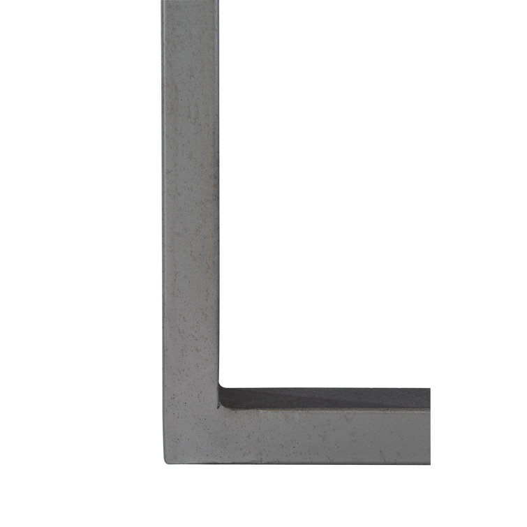 Bone Concrete and Gray Stainless Steel Round Dining Table