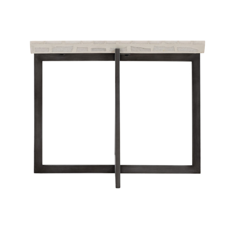 Beige Terrazzo Large Cocktail Table with Flint Grey Base