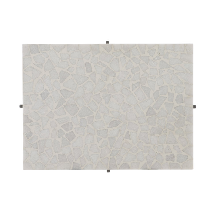 Beige Terrazzo Large Cocktail Table with Flint Grey Base