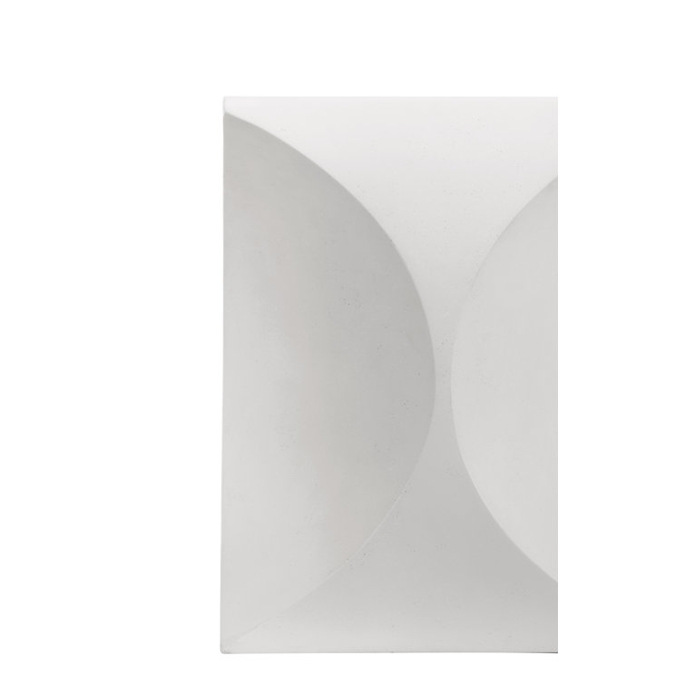 White Square Stonecast Outdoor Side Table