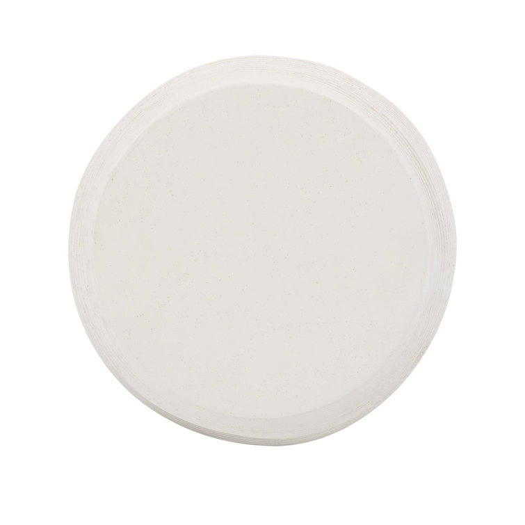 Luxurious Transitional White Stonecast Round Side Table