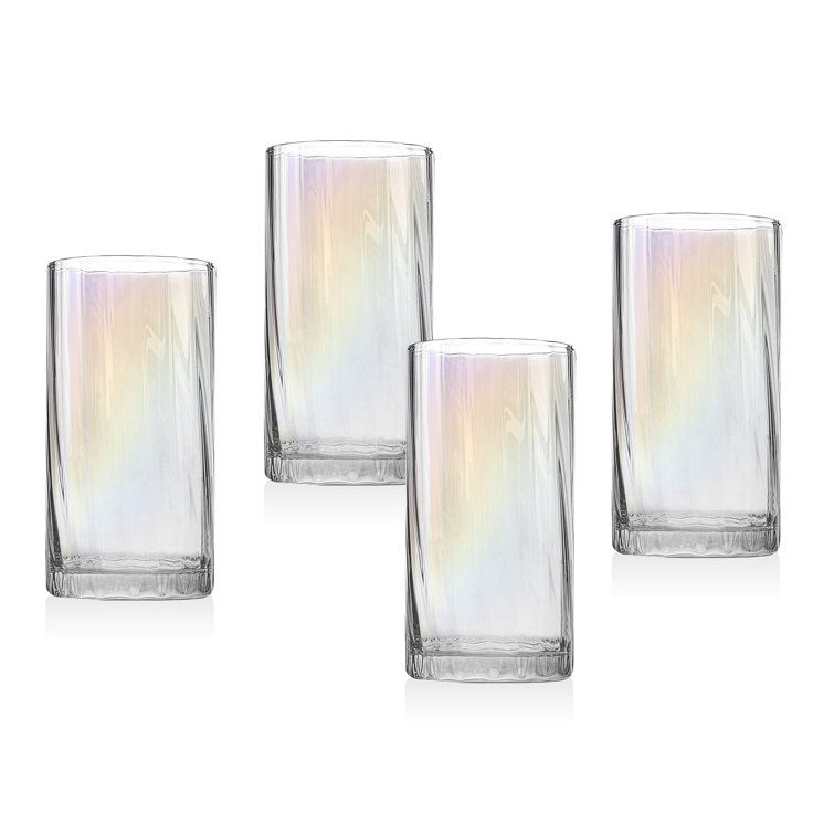 Elegant Iridescent 12 oz Highball Glassware Set of 4