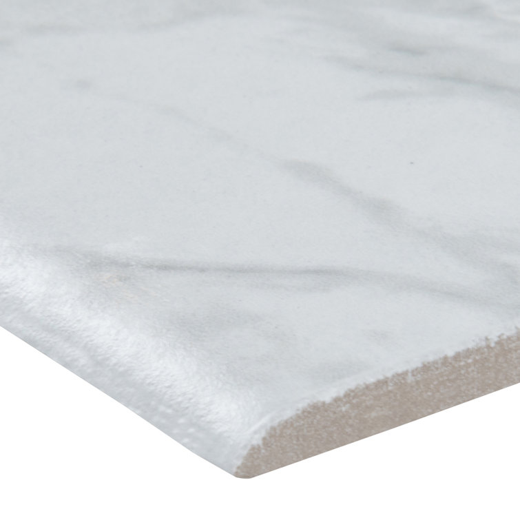 18'' L x 3'' W Matte Gray Porcelain Bullnose Tile Trim
