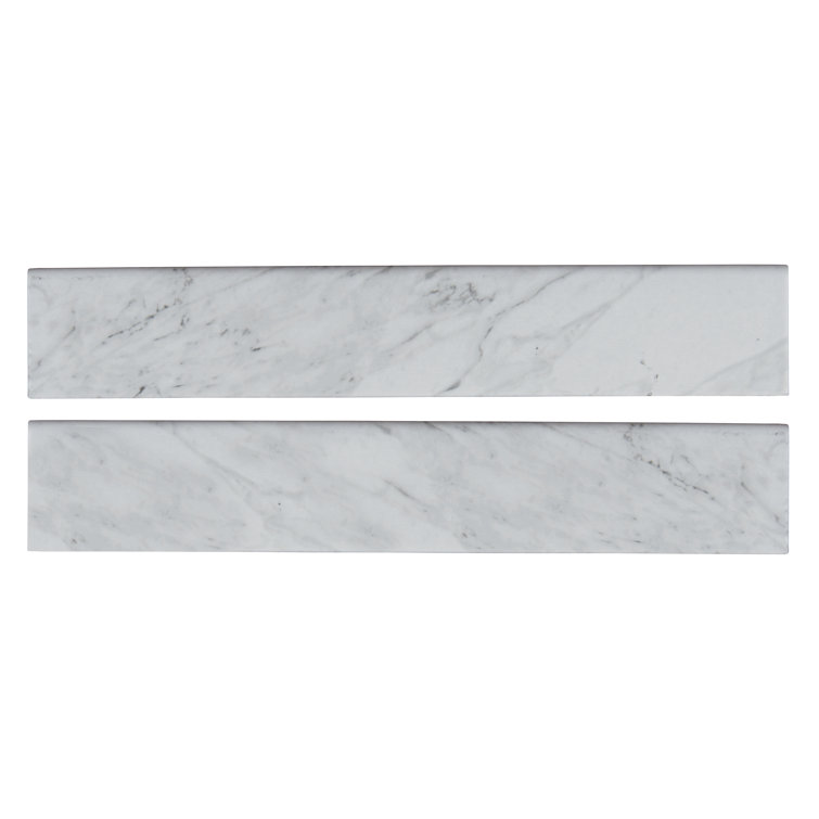 18'' L x 3'' W Matte Gray Porcelain Bullnose Tile Trim