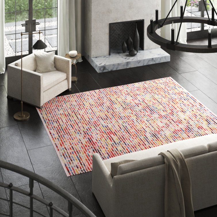 Handwoven Multicolor Wool and Cotton Stripe Runner Rug