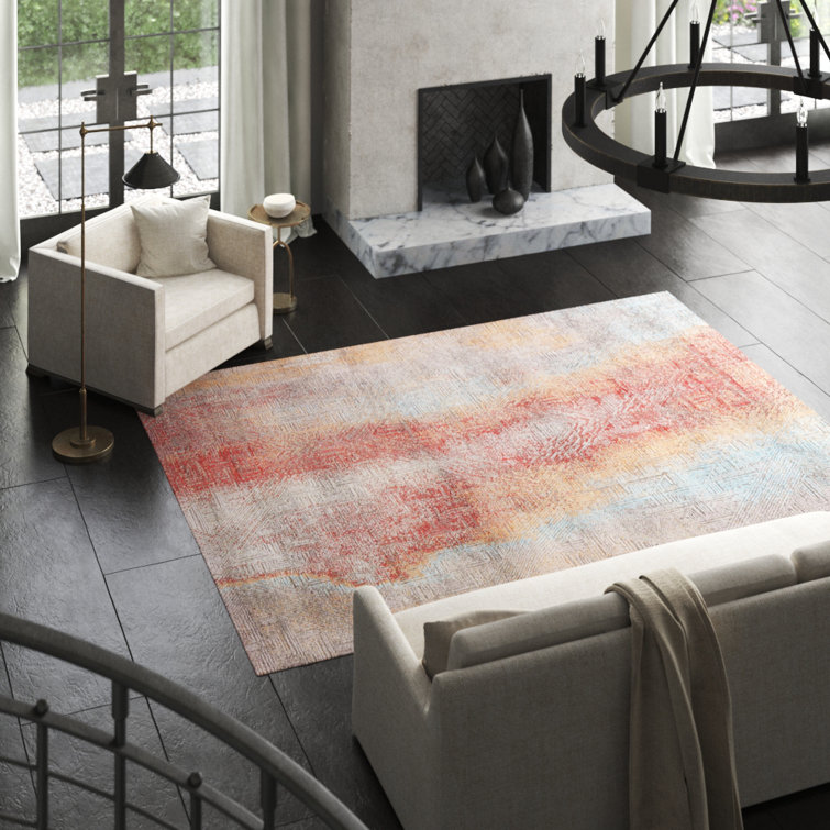 Cosmo Multicolor Hand-Knotted Wool and Silk Rug