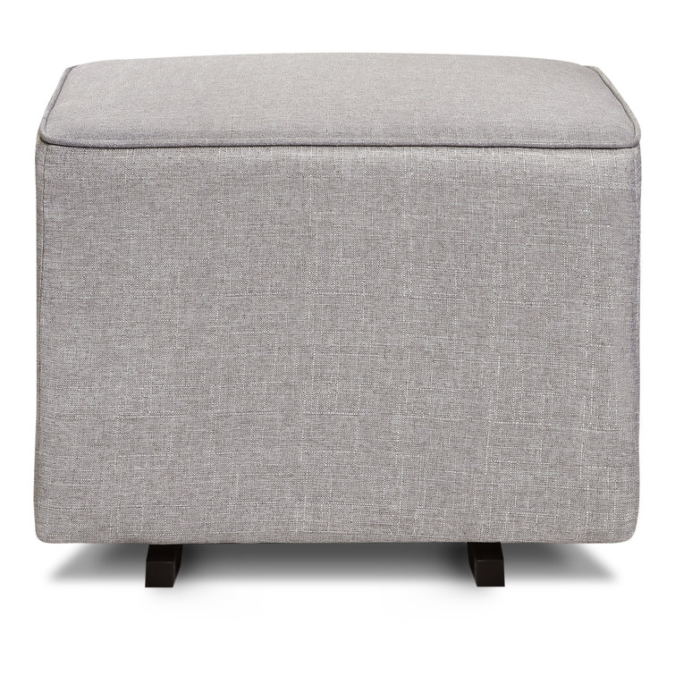 Misty Gray Gliding Ottoman with Metal Base