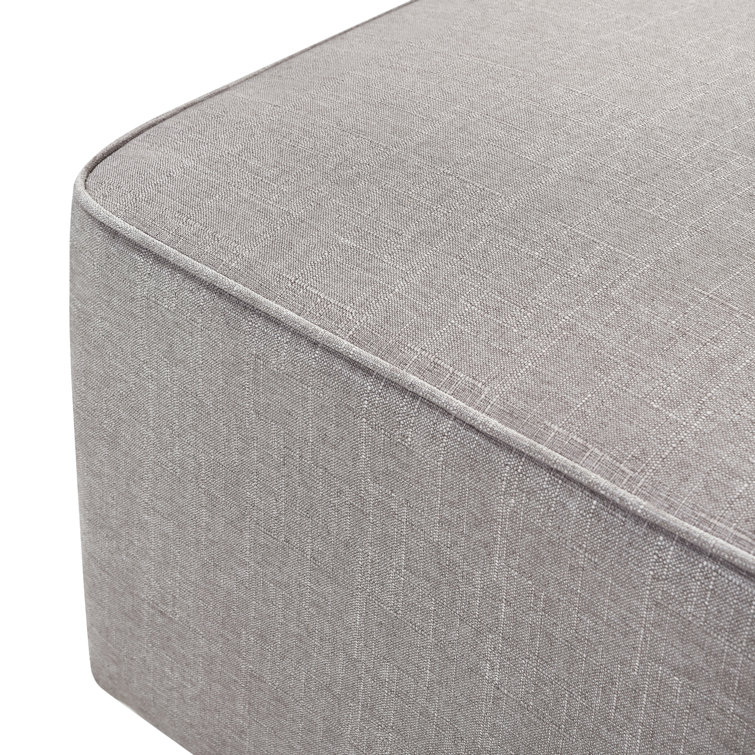 Misty Gray Gliding Ottoman with Metal Base
