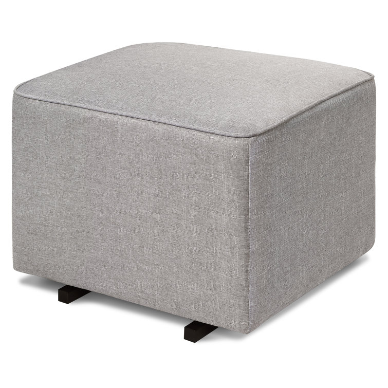 Misty Gray Gliding Ottoman with Metal Base