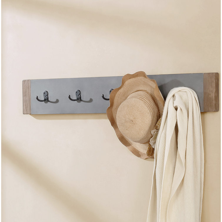 Newport 40" Rustic Industrial Faux Concrete Coat Rack with Bench