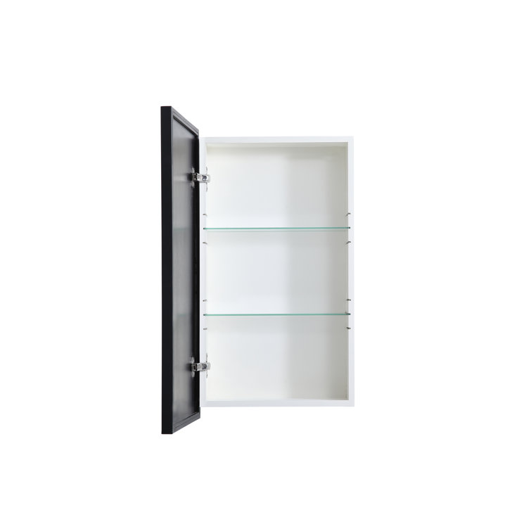 Wyn Black Minimalist Medicine Cabinet with Chrome Steel Hardware