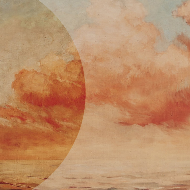 Sunrise I & II Diptych Framed Canvas Print in Warm Tones
