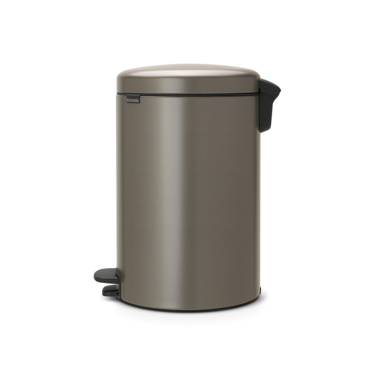 Platinum Round Soft-Close Pedal Trash Can with Removable Bucket