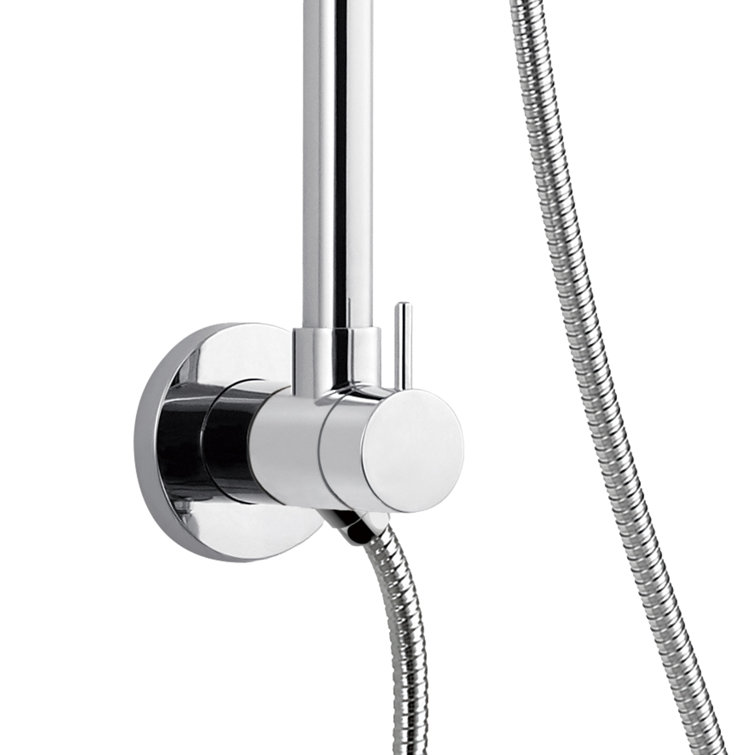 Chrome Multi-Head Adjustable Height Rain Shower System