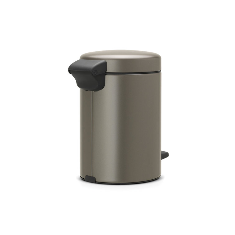 Platinum Round Soft-Close Pedal Trash Can with Removable Bucket