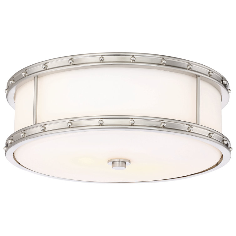 Brushed Nickel LED Drum Flush Mount Light