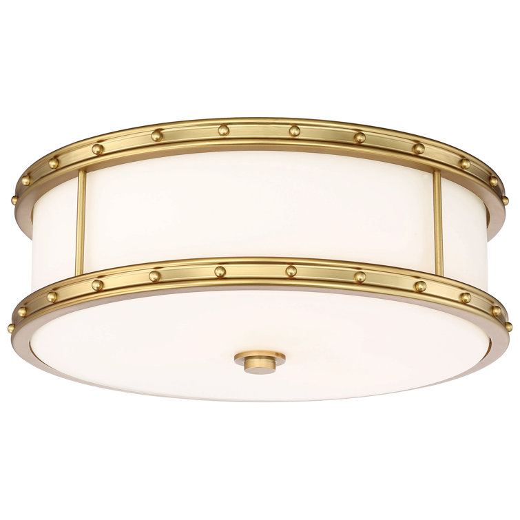 Liberty Gold Brushed Nickel 1-Light LED Drum Flush Mount