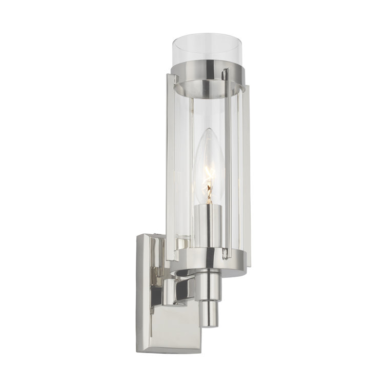 Flynn Polished Nickel Dimmable Outdoor Cylinder Sconce