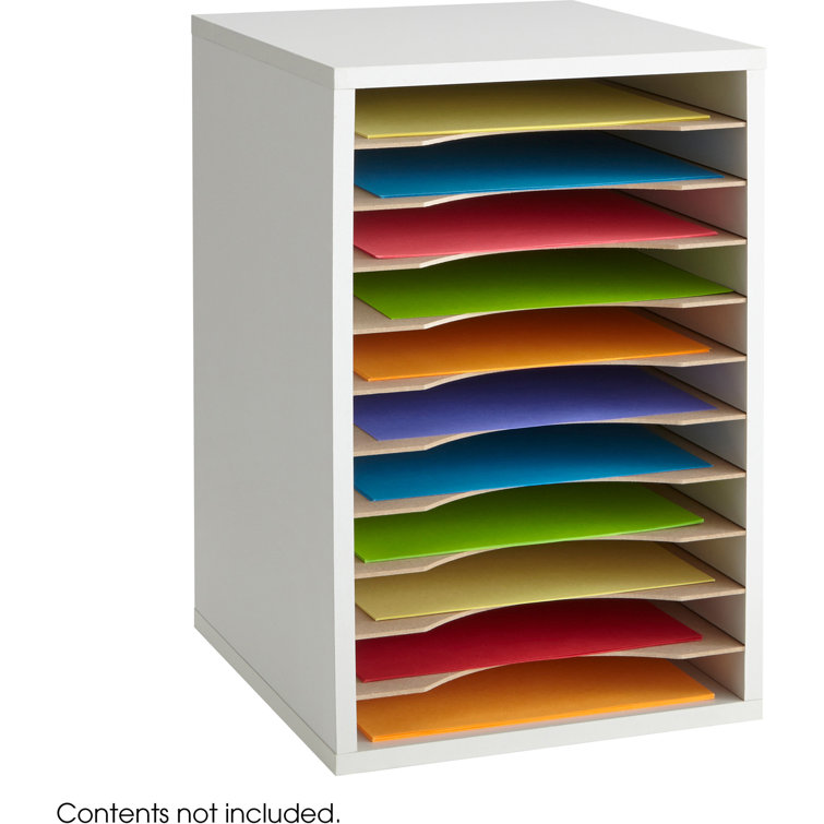 Gray 11-Compartment Vertical Desktop Organizer