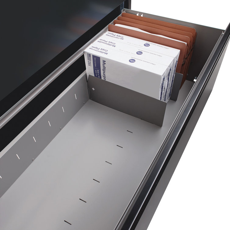 Black 4-Drawer Lockable Steel Lateral File Cabinet