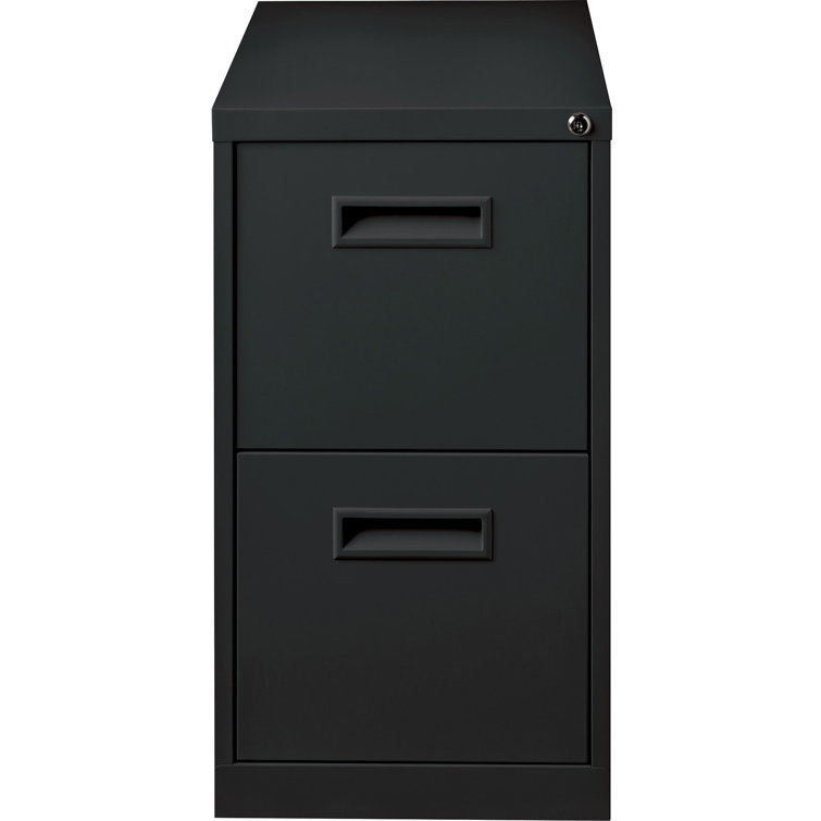 Black Steel Mobile Pedestal with 2 Lockable Drawers