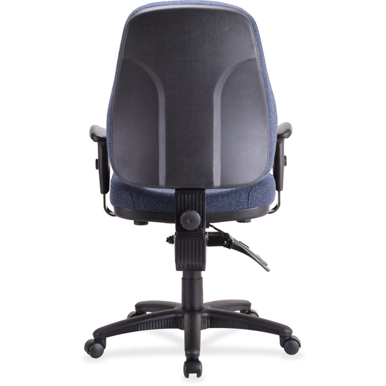 High-Back Blue Fabric Task Chair with Lumbar Support