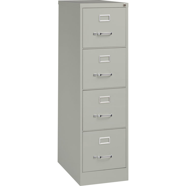 Sleek 26.5'' Light Gray Steel 4-Drawer Vertical File Cabinet