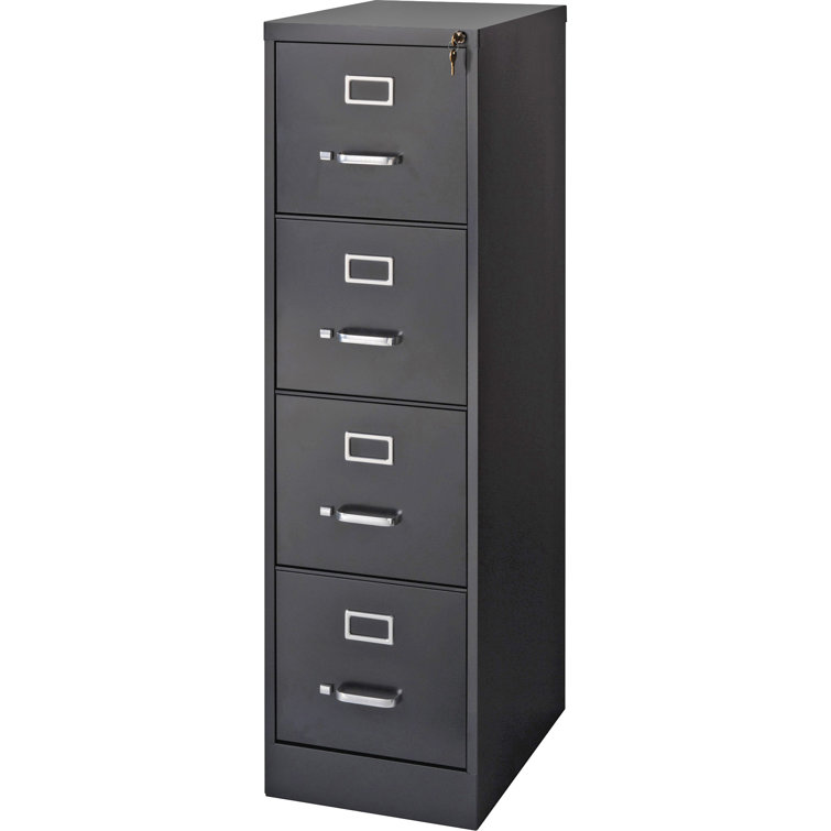 Black 4-Drawer Lockable Steel Vertical File Cabinet