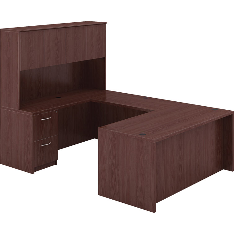 Mahogany Bowfront Desk Shell with PVC Edges