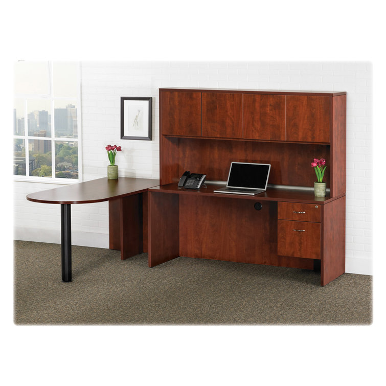 Mahogany Bowfront Desk Shell with PVC Edges