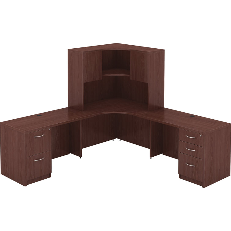 Mahogany Laminate 44'' Corner Desk with Modesty Panel