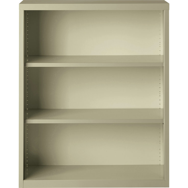 Light Gray Adjustable Steel 3-Shelf Bookcase