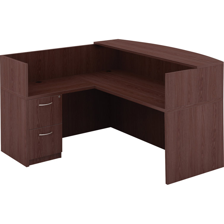 Mahogany Bowfront Desk Shell with PVC Edges