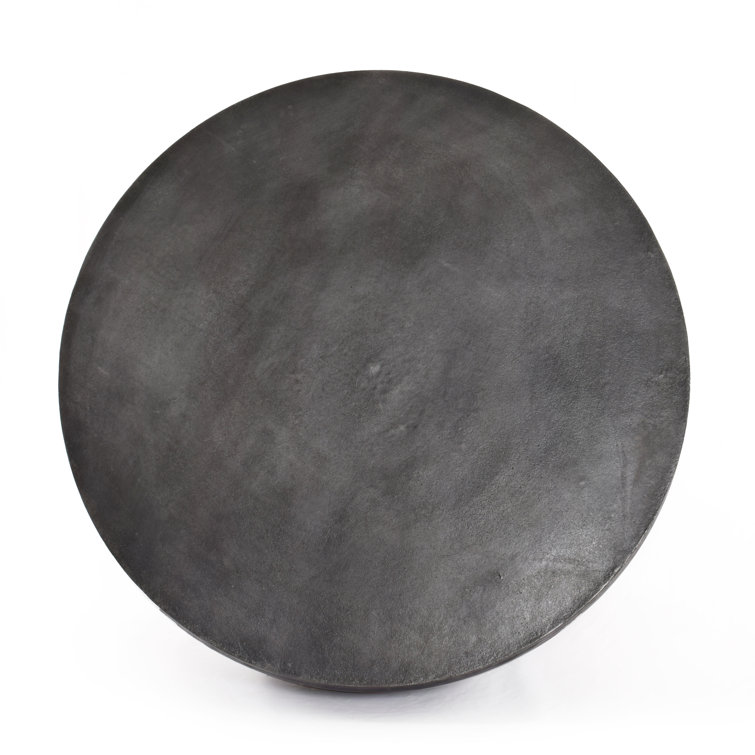 Contemporary Marlow Aged Grey Aluminum Round Coffee Table