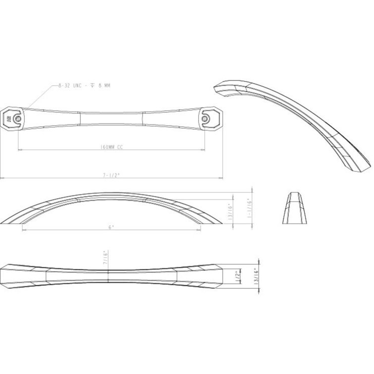 Satin Bronze Brushed Cabinet Pull with Mounting Hardware