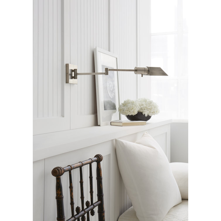 Antique Nickel Dimmable Swing Arm Wall Light