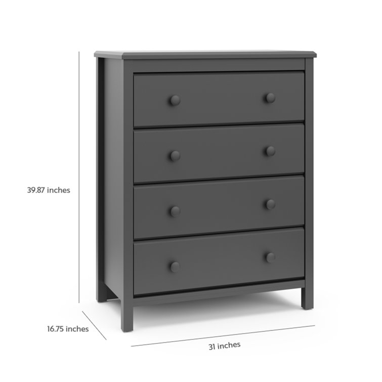 Gray Double Nursery Dresser with Interlocking Drawers