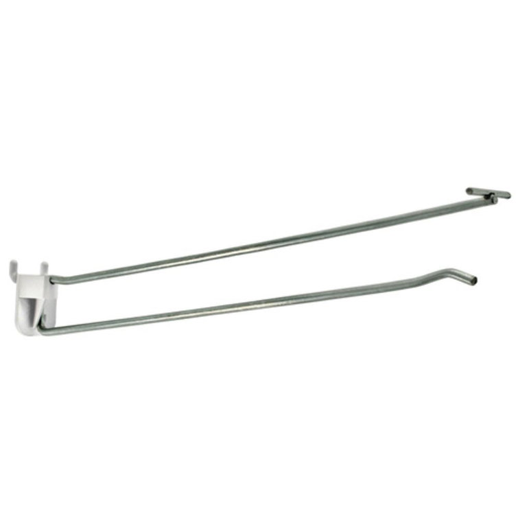 12" Galvanized Metal Wire Hooks with Quick Back Plastic Backplate, 50-Pack