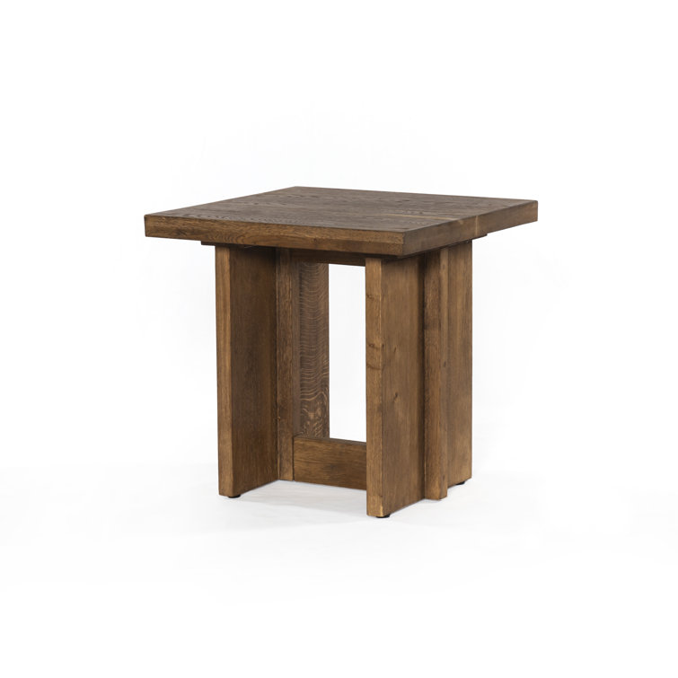 Dark Smoked Oak Square End Table