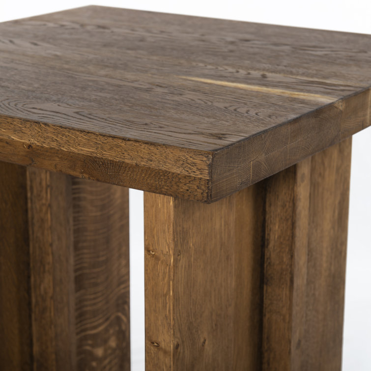 Dark Smoked Oak Square End Table