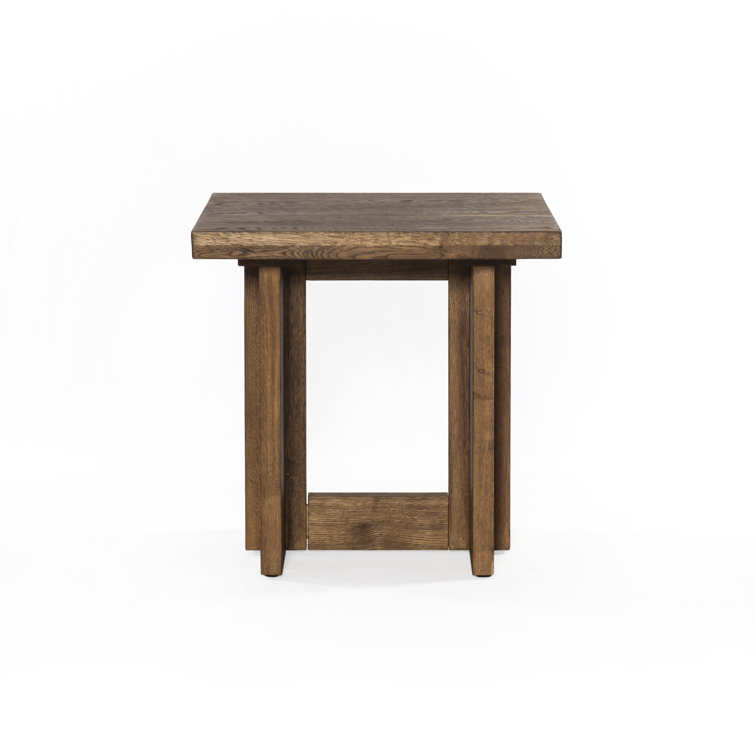Dark Smoked Oak Square End Table